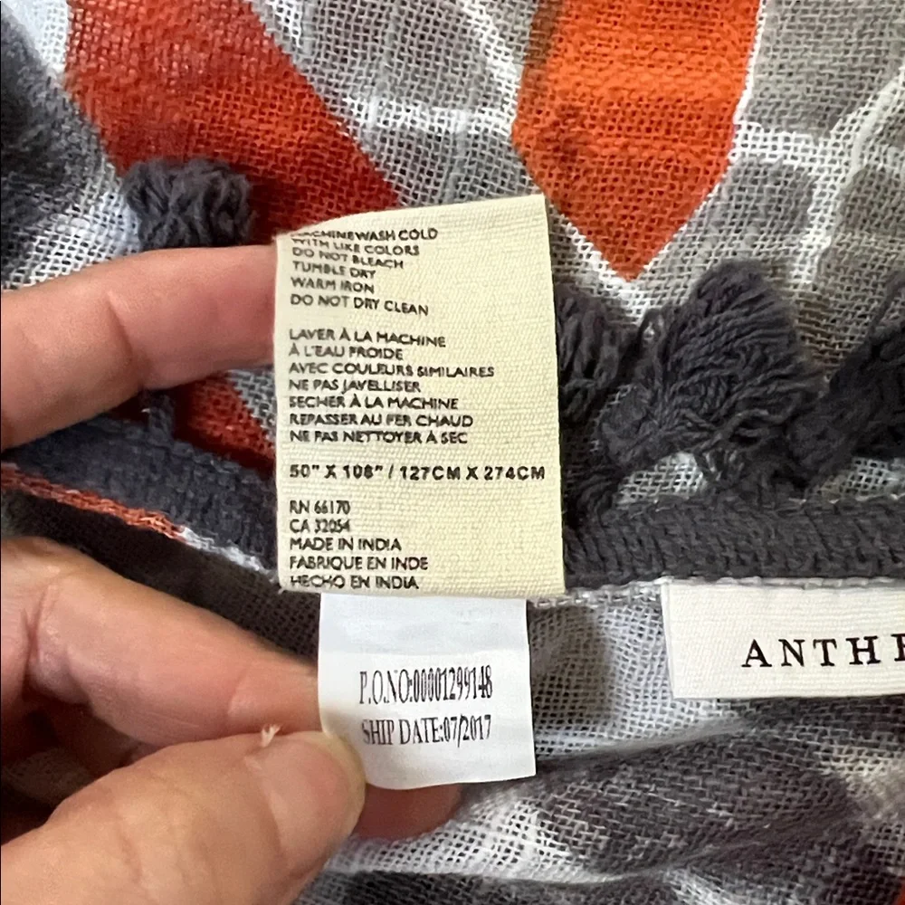 Anthropologie NIB Pair of Curtains Mosaic Moroccan Geometric Grey/Multi 108x50